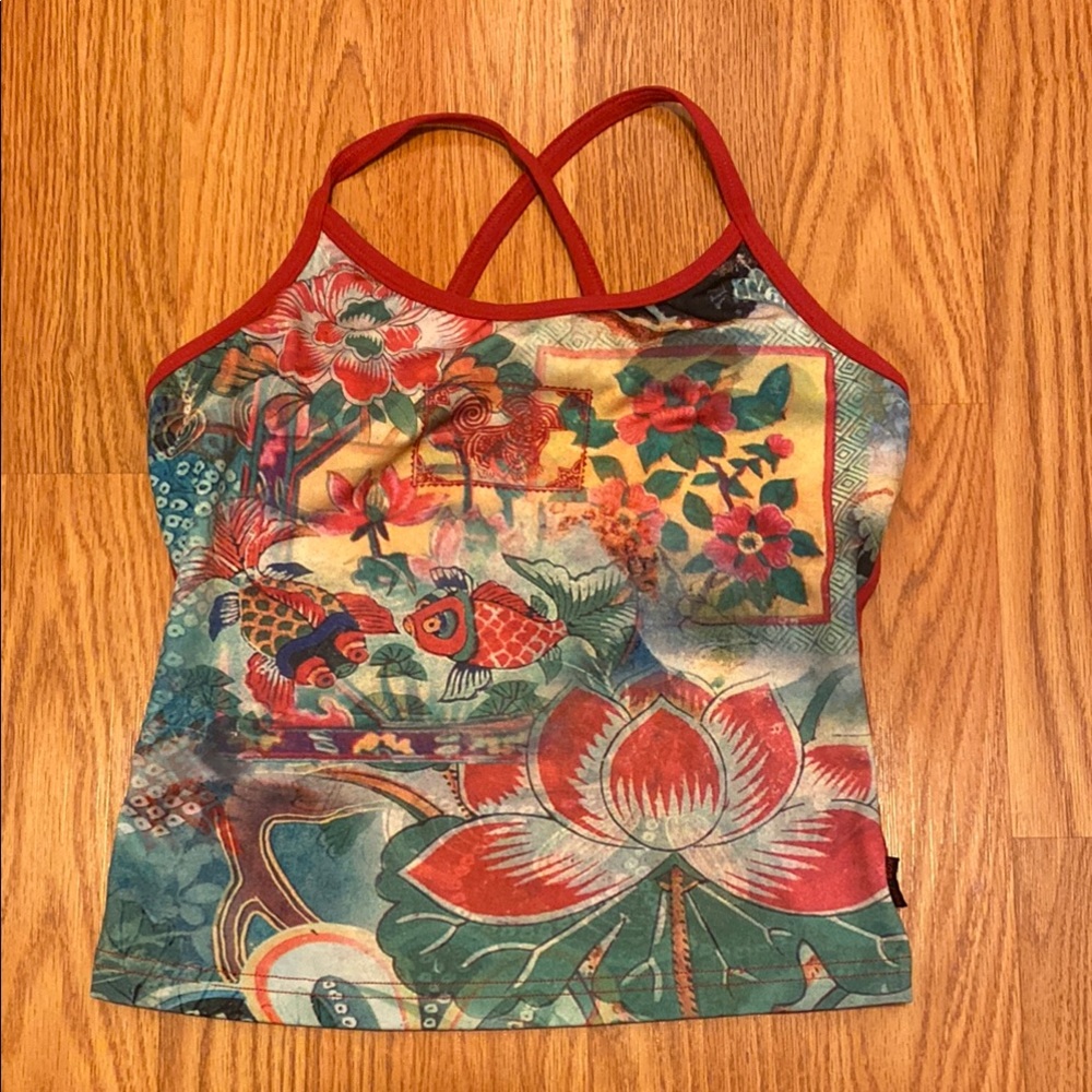 KOS USA Floral Multicolor Women's Top Small